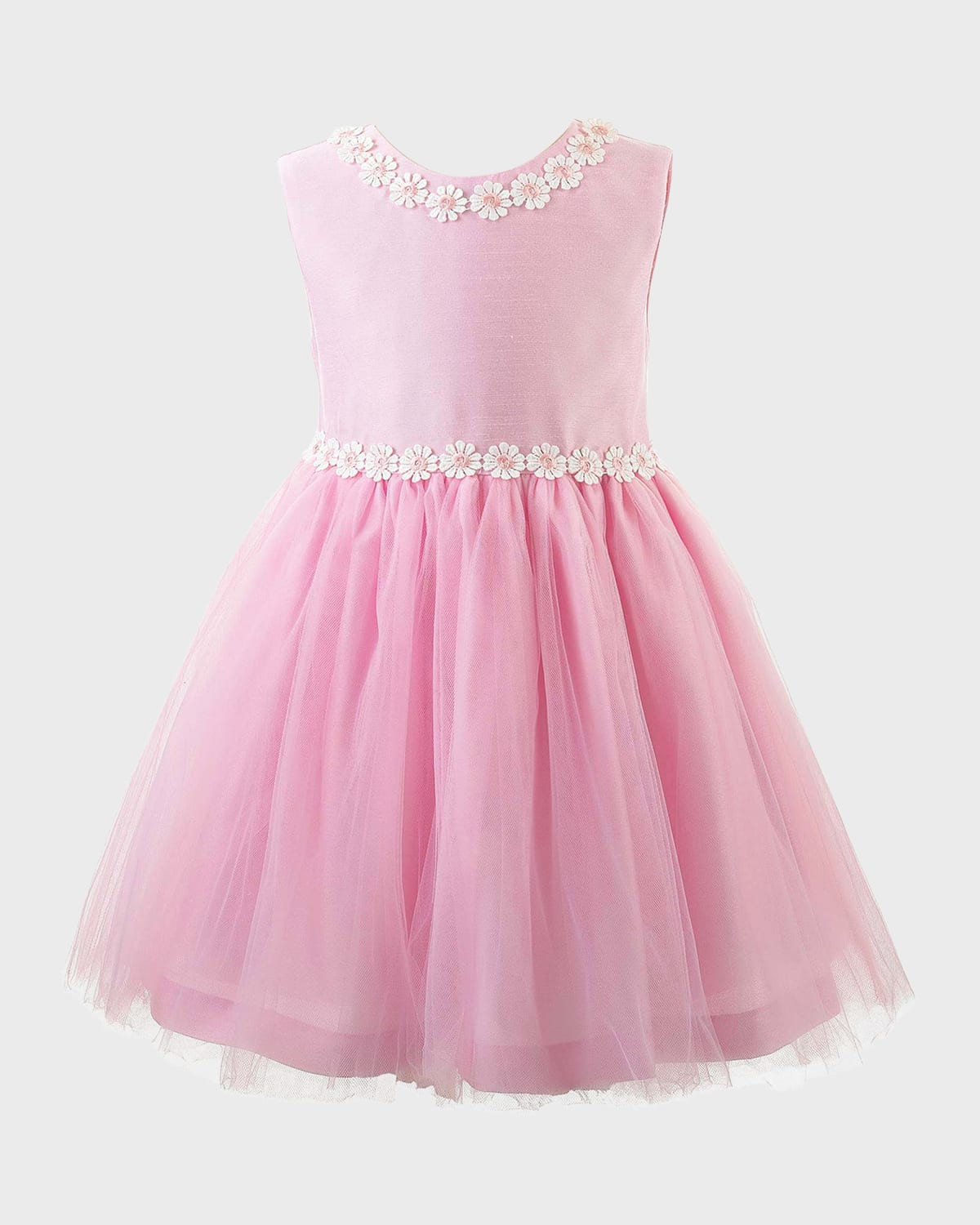 Shop Rachel Riley Girl's Daisy Tulle Party Dress In Pink