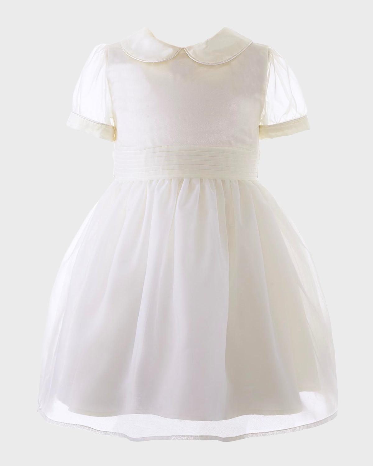 Rachel Riley Kids' Girl's Organza Pintuck Dress In White