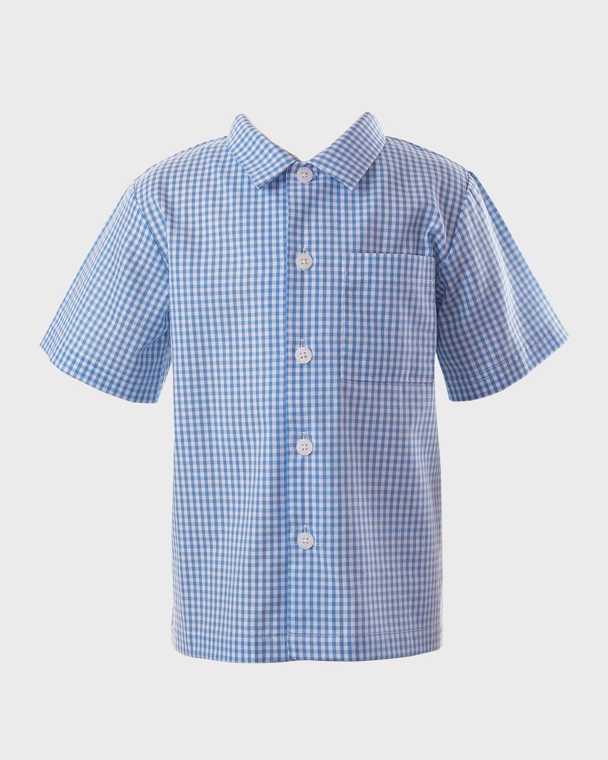 Rachel Riley Kids' Boy's Gingham Shirt In Blue