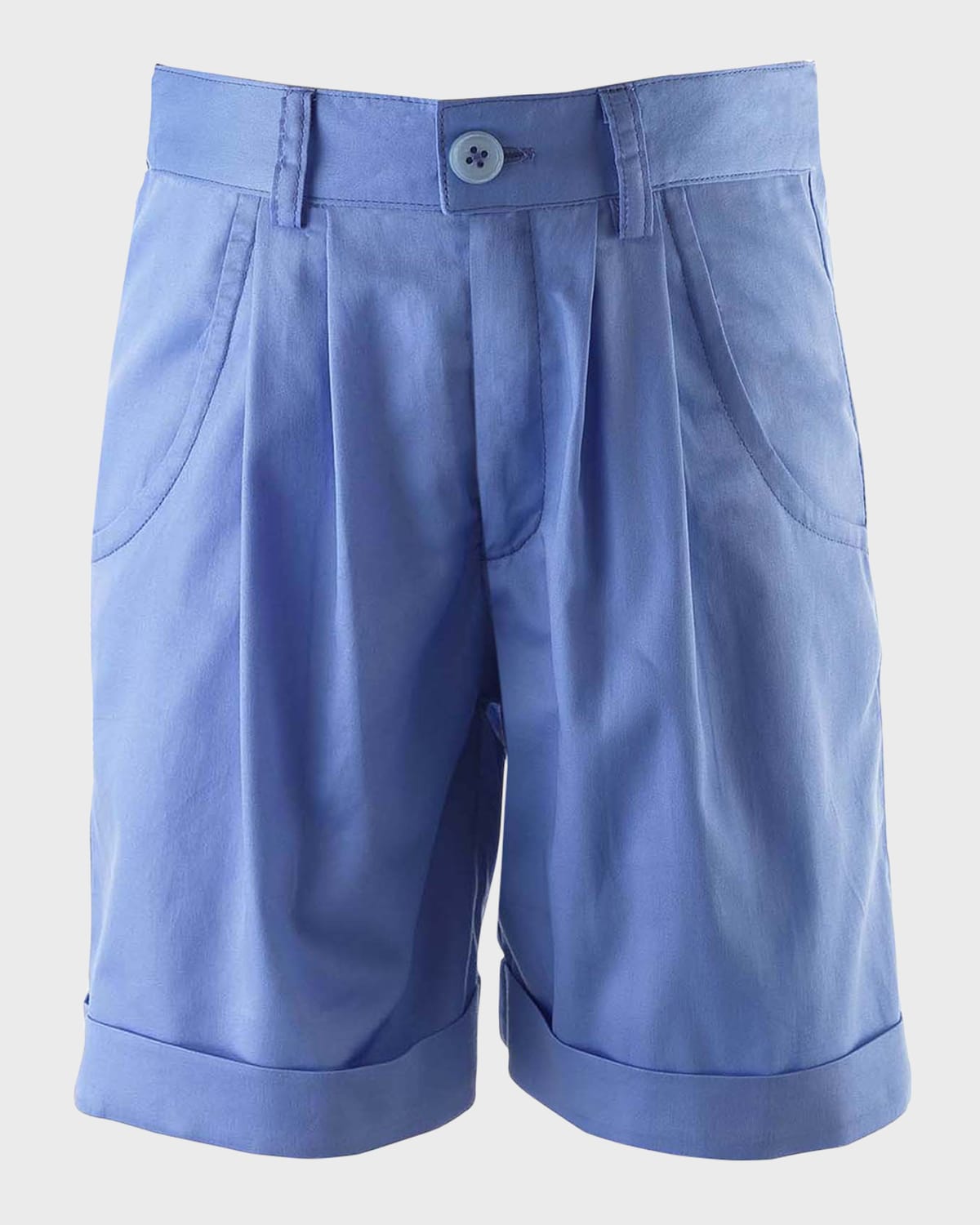 Rachel Riley Kids' Boy's Tailored Turn-up Shorts In Blue