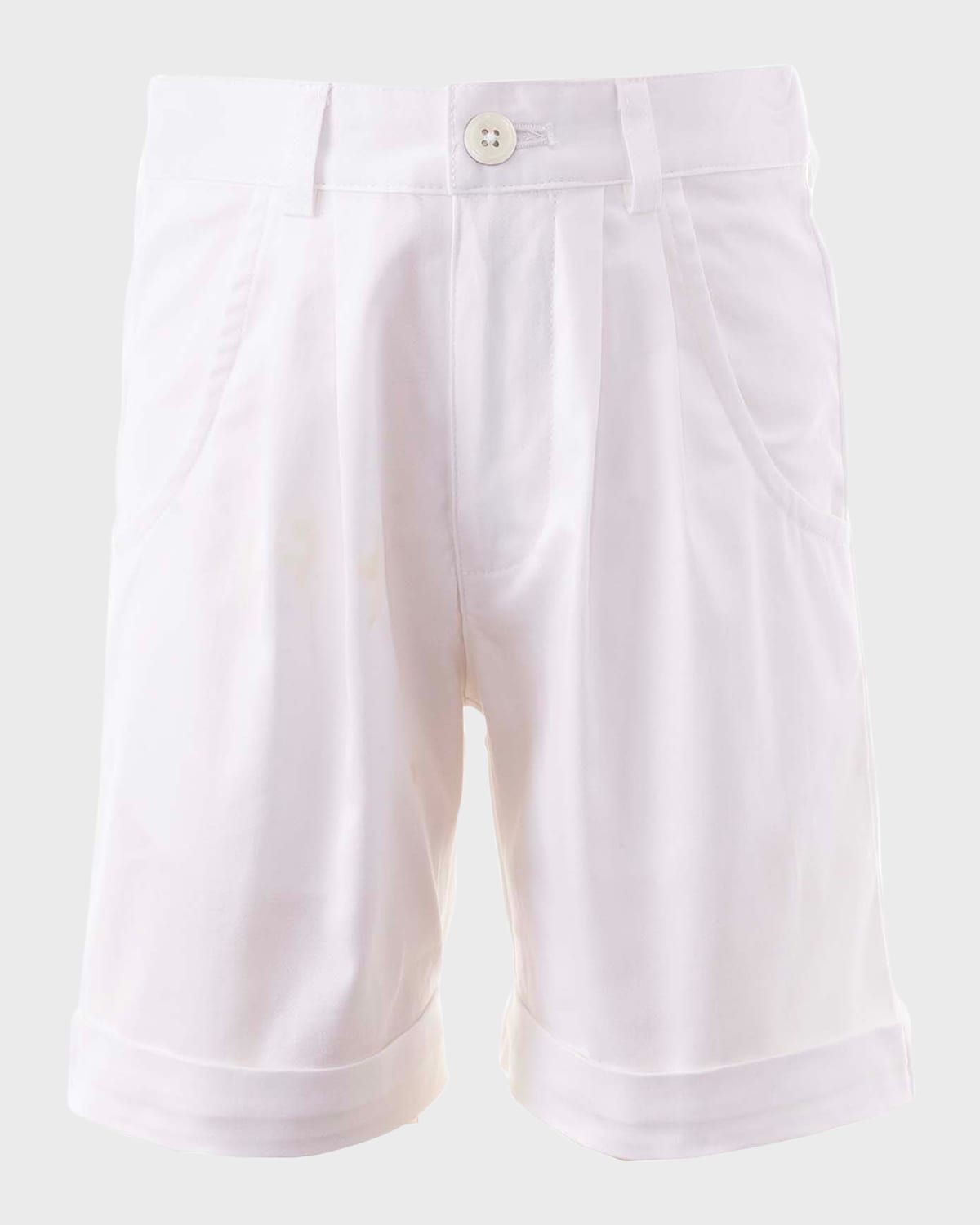 Rachel Riley Kids' Boy's Tailored Turn-up Shorts In Ivory