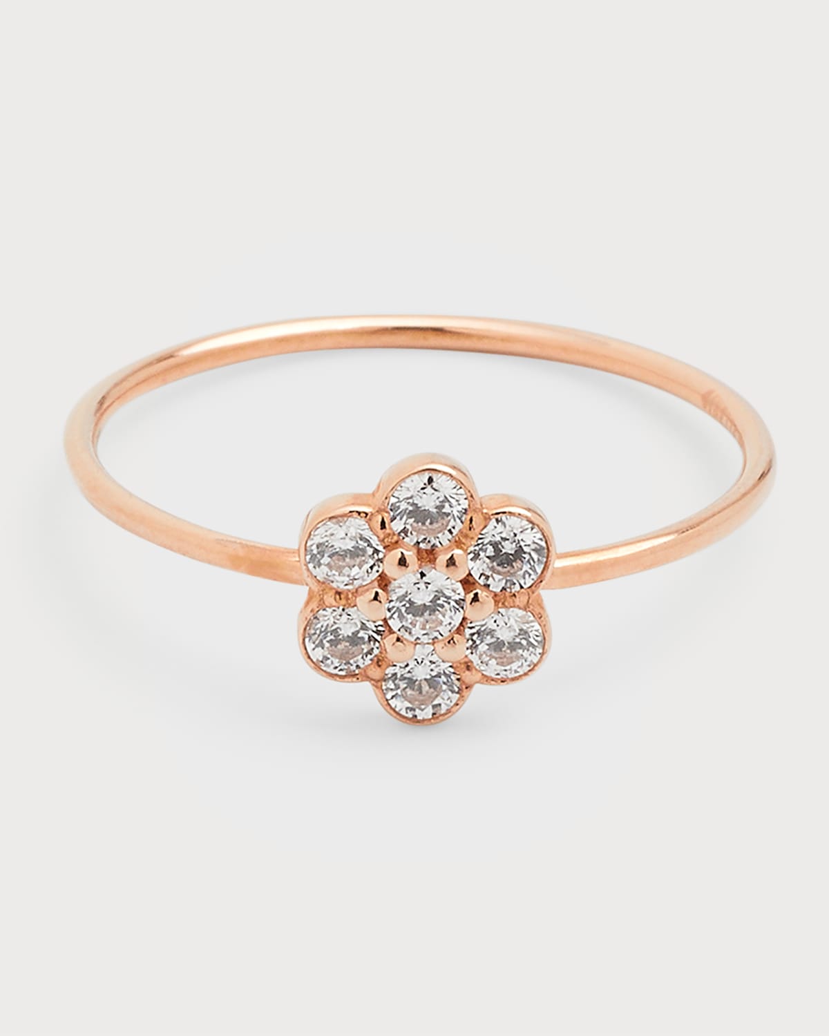 Be Mine Lotus Diamond Ring in 18K Rose Gold