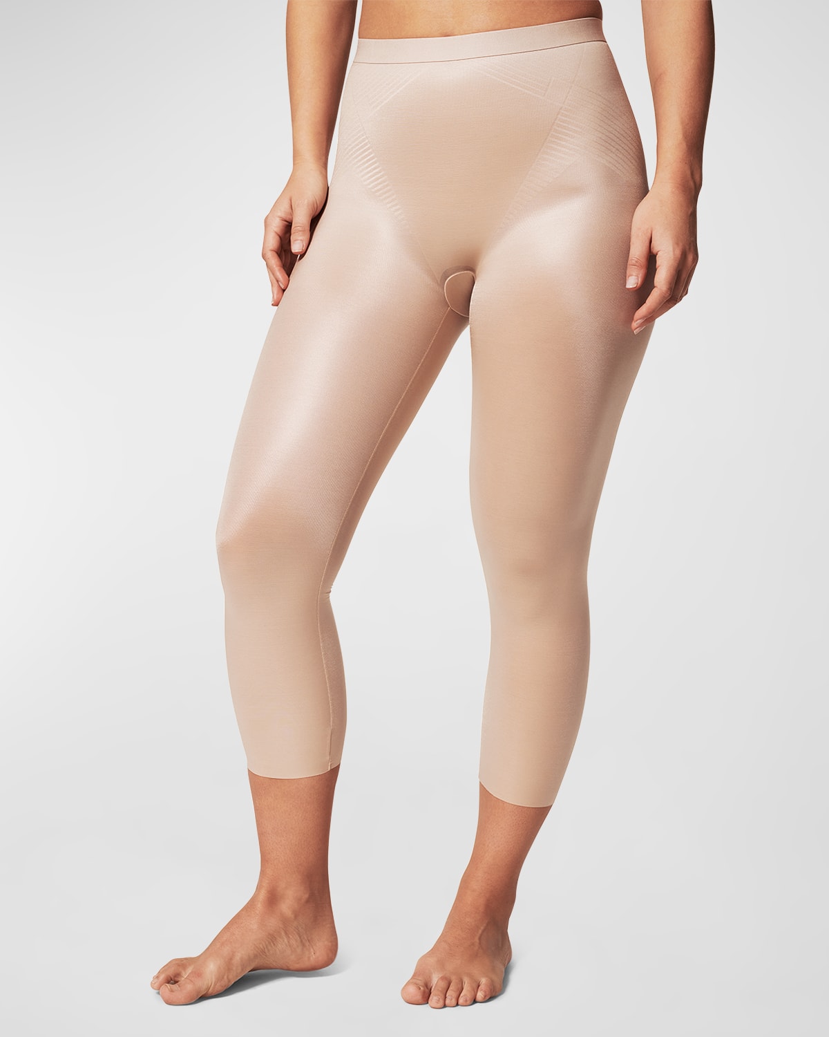 Shop Spanx Thinstincts 2.0 High-rise Shaping Capri Pants In Champagne Beige
