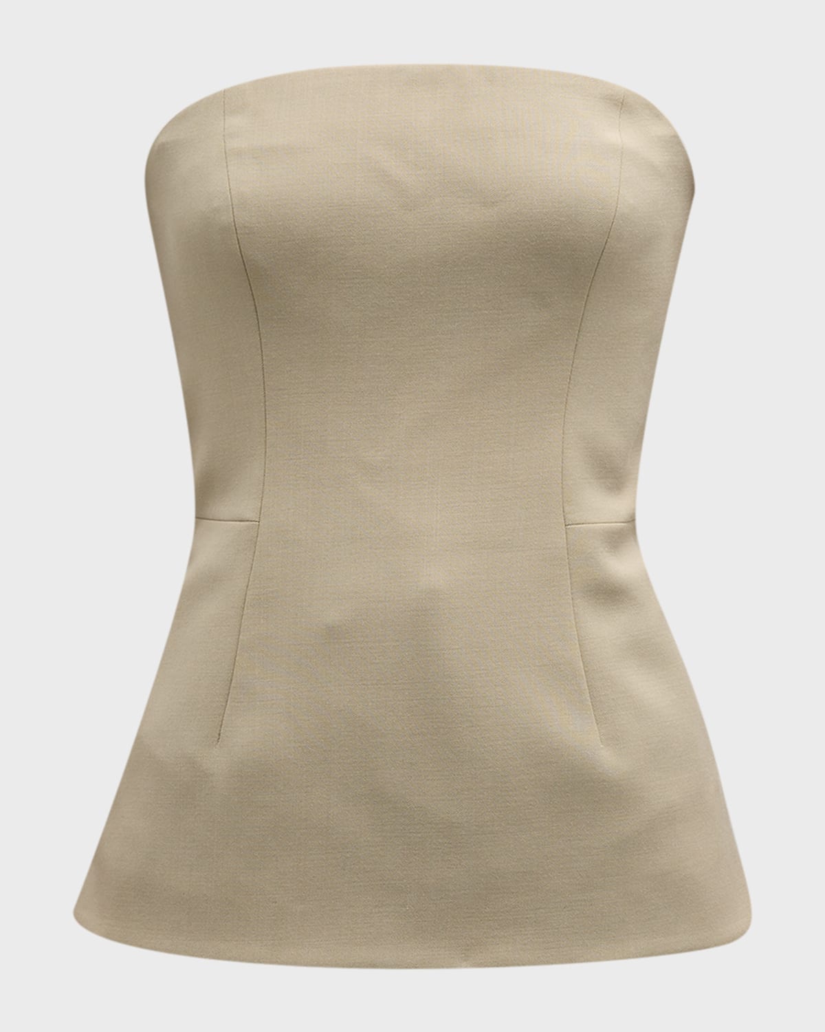 Shop Tove Agata Strapless Fitted Top In Sand