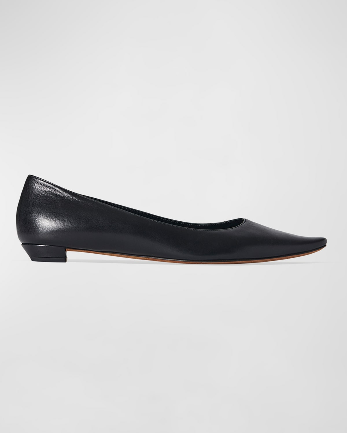 Shop The Row Claudette Leather Ballerina Flats In Black