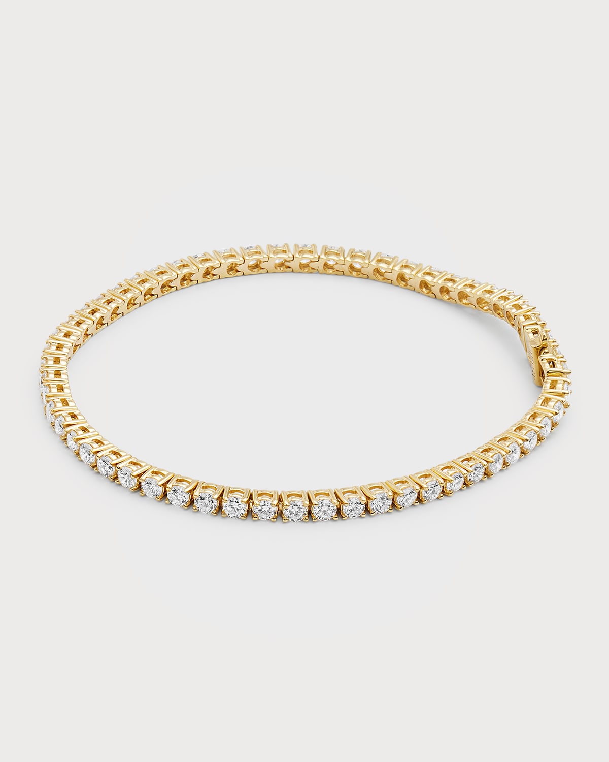 18K Yellow Gold GH/SI Diamond 4-Prong Bracelet, 7"L