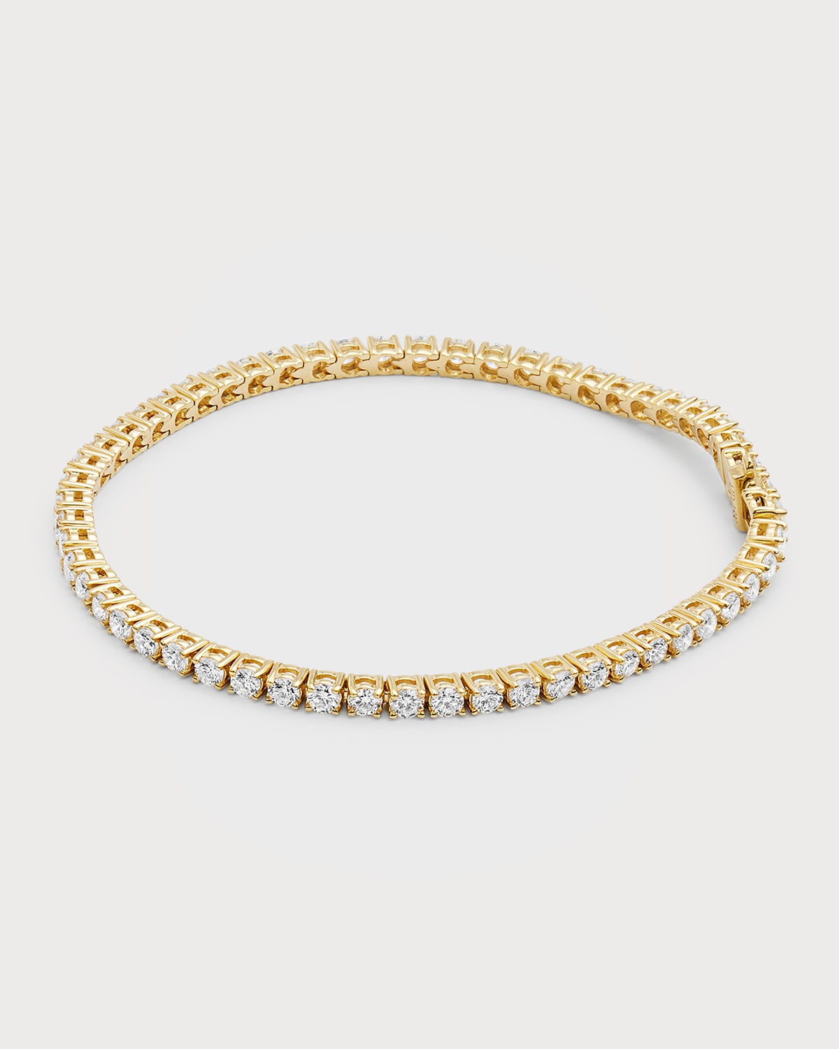 18K Yellow Gold GH/SI Diamond 4-Prong Bracelet, 7"L, 4.48tcw
