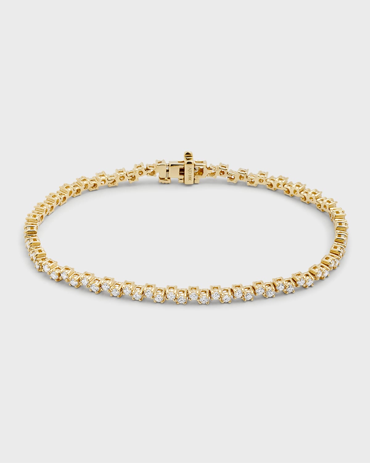 Neiman Marcus Diamonds 18k Yellow Gold 4-prong Round Diamond Zigzag Bracelet