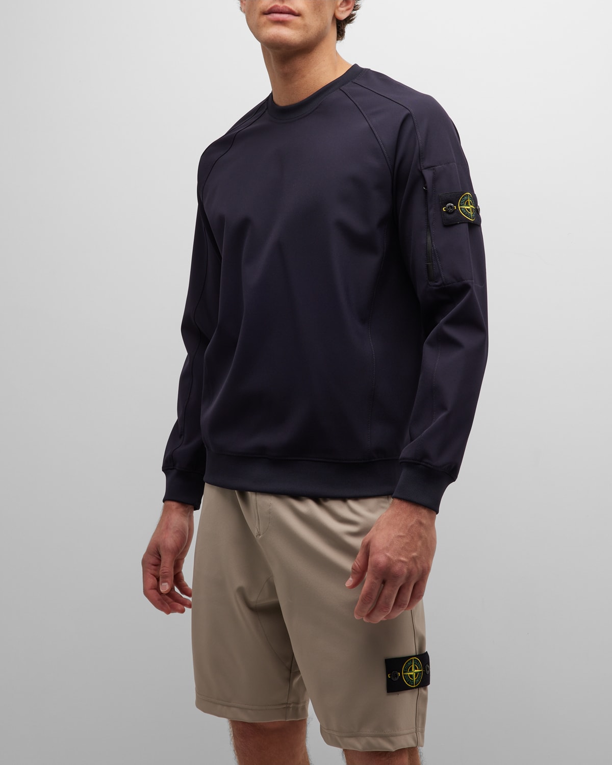 Stone Island Men s Tech Nylon Fleece Sweatshirt Smart Closet
