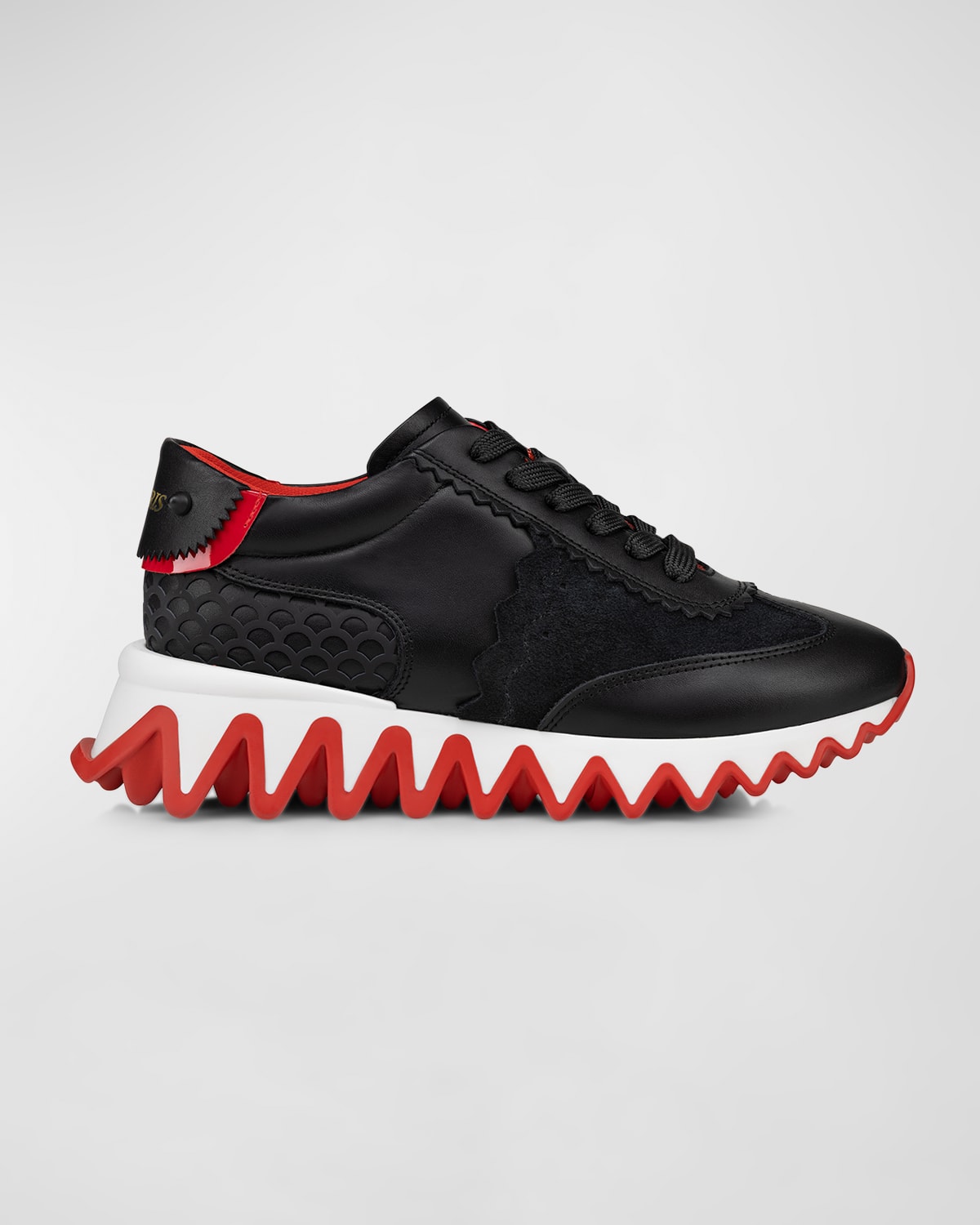 Shop Christian Louboutin Girl's Loubishark Red Sole Runner Sneakers, Toddlers/kids In Black