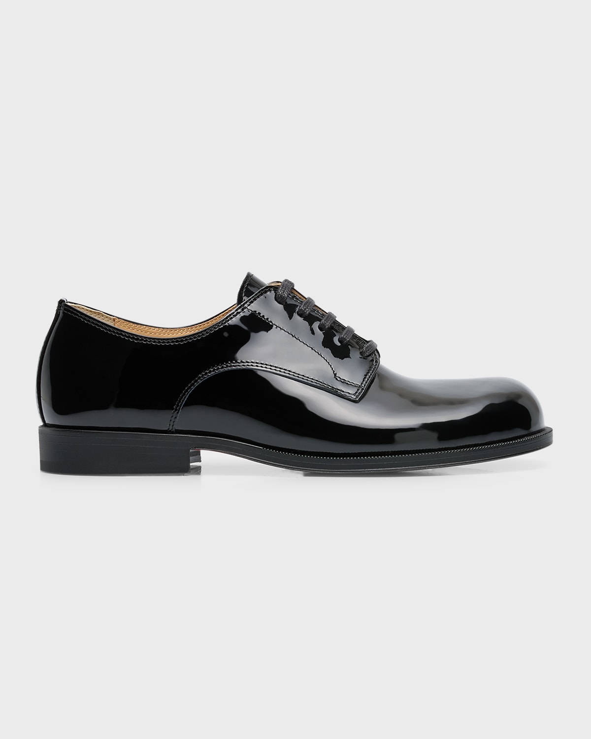 Shop Christian Louboutin Boy's Derbynou Patent Leather Shoes In Black