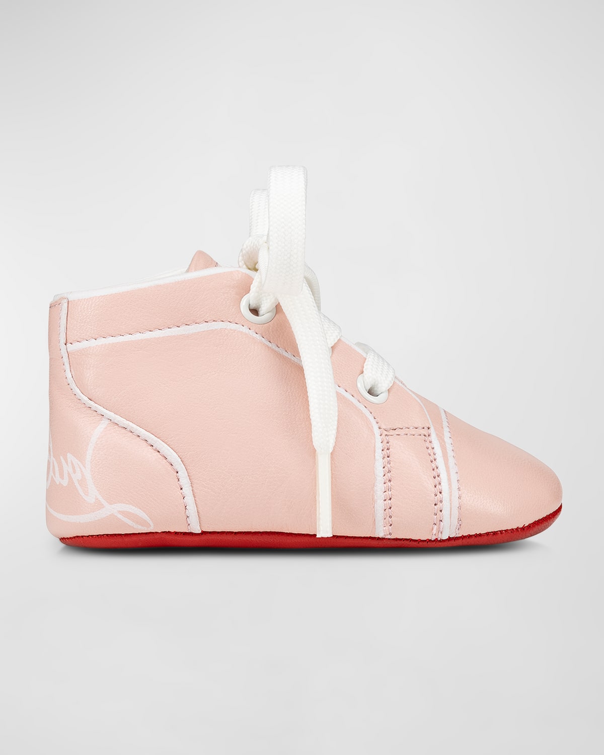 Christian Louboutin Kids' Girl's Funnytopi Suede Trainers, Baby In Rosy