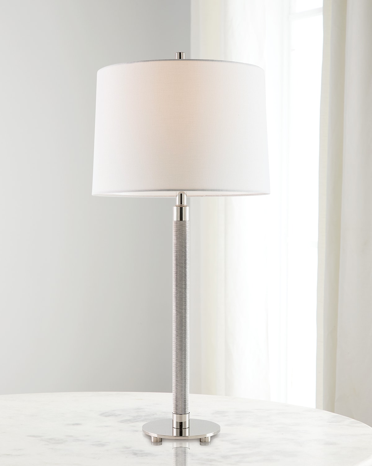 Shop Port 68 Billy Aged Brass Table Lamp In Nickel