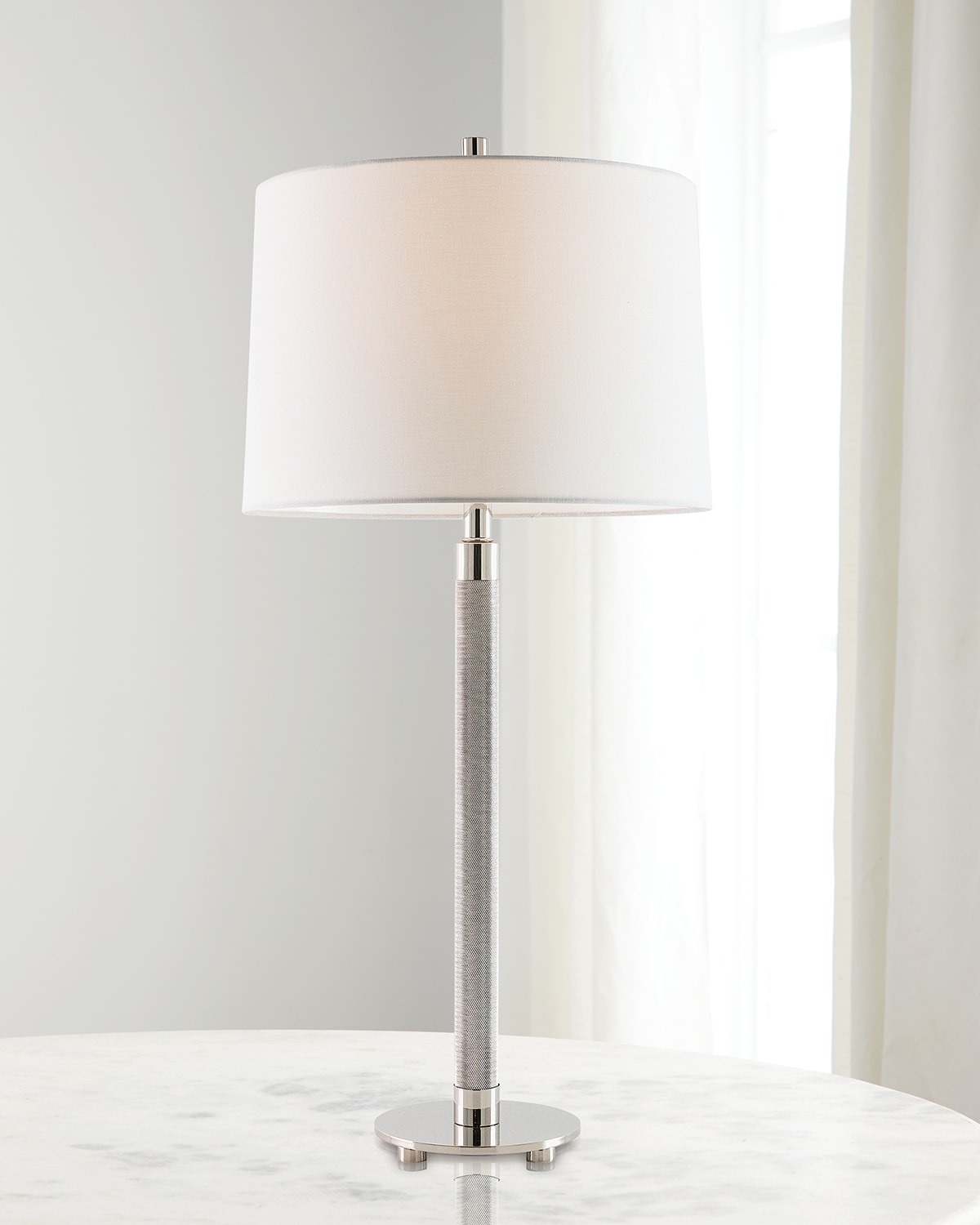 Port 68 Billy Aged Brass Table Lamp In Nickel