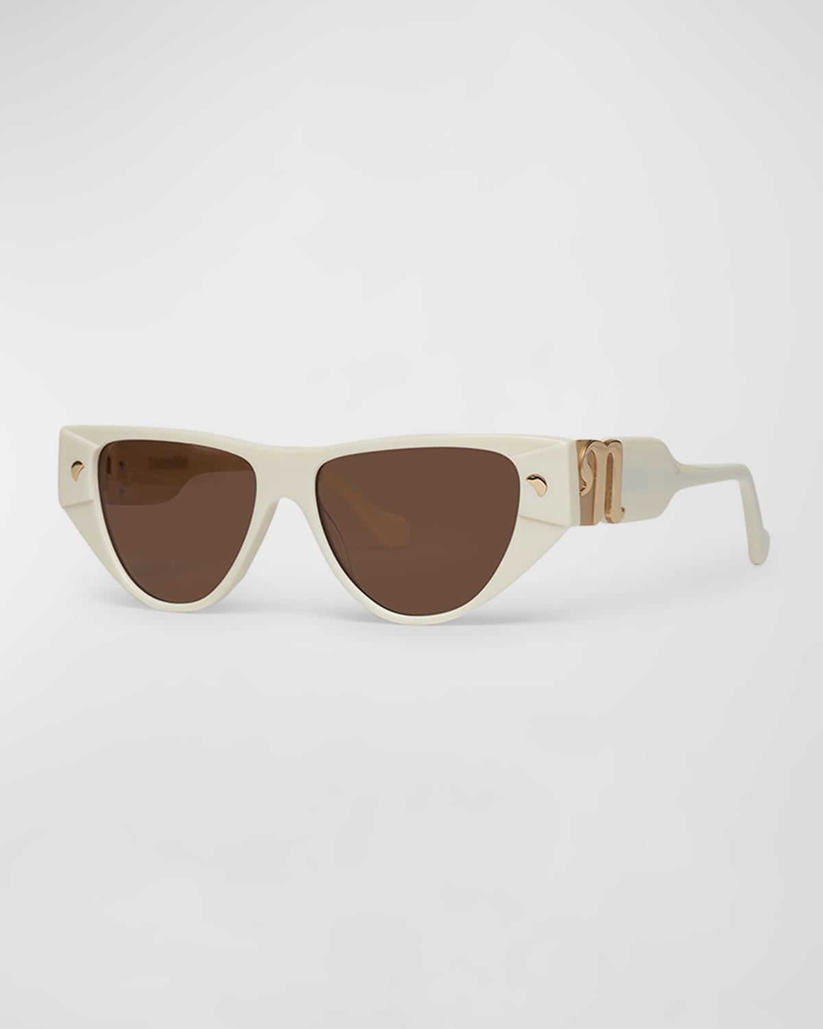 Nanushka Emme Logo Acetate Sunglasses In Shell