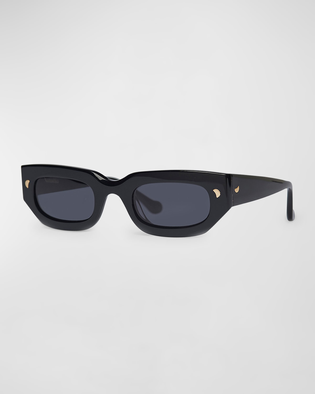 Shop Nanushka Kadee Oval Acetate Sunglasses In Black
