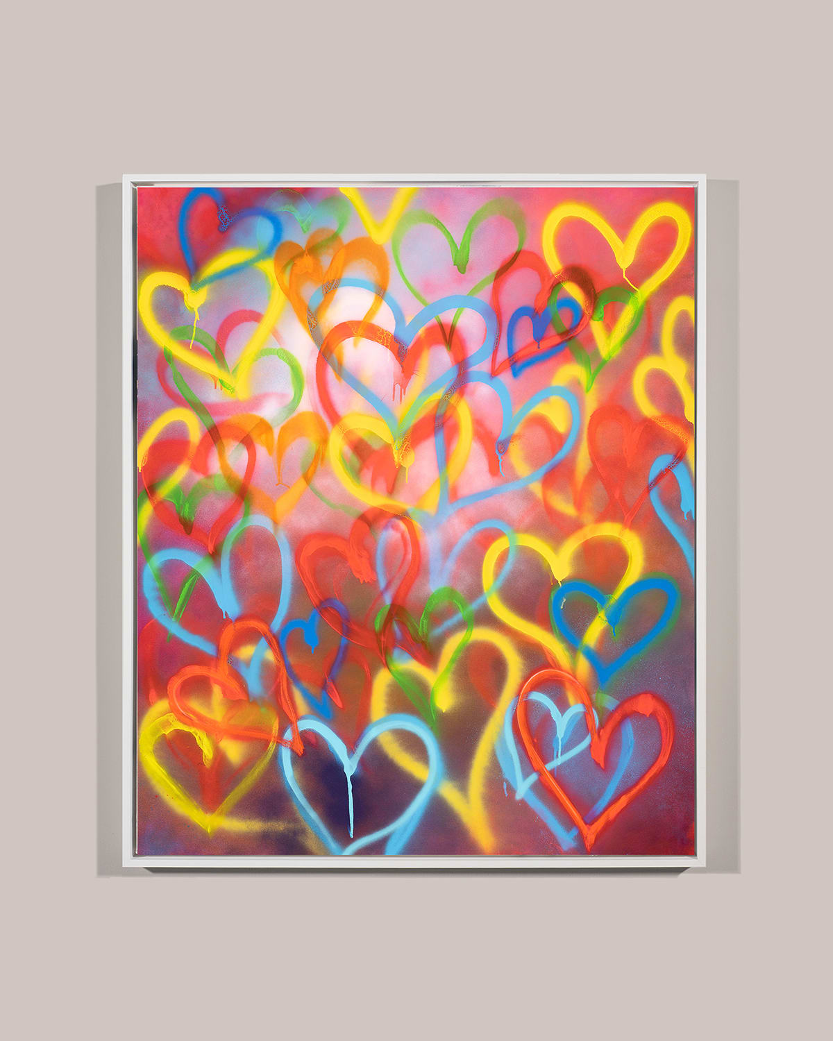 "Graffiti Hearts" Framed Giclee