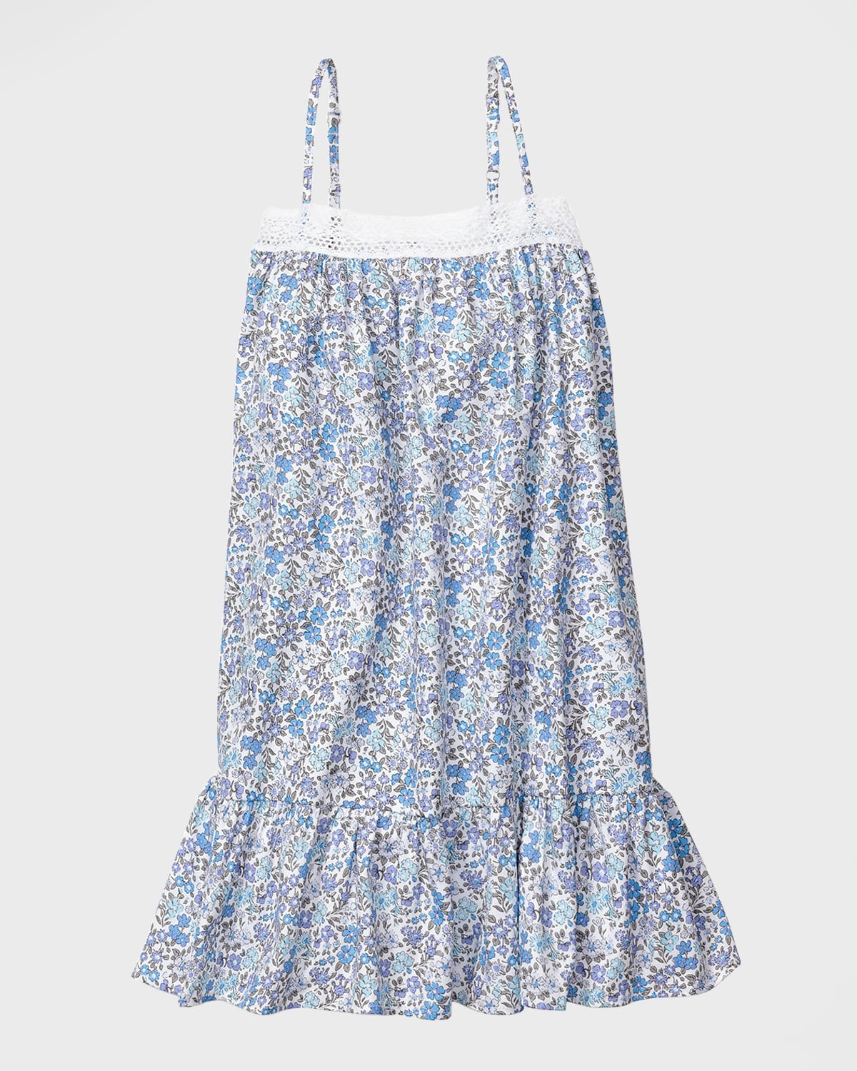 Shop Petite Plume Girl's Lily Fleur D'azur Nightgown In Blue