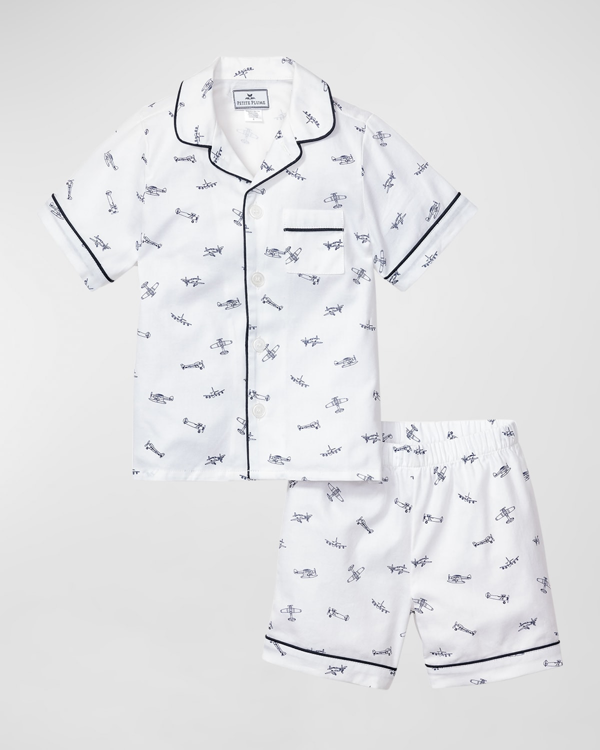 Shop Petite Plume Kid's Par Avion Two-piece Pajama Set In White
