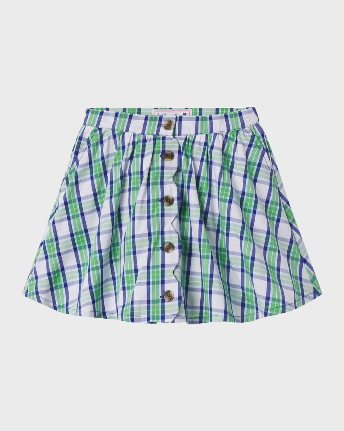 Classic Prep Childrenswear Kids' Girl's Audrey Scalloped Button Down Skirt In Summit Plaid