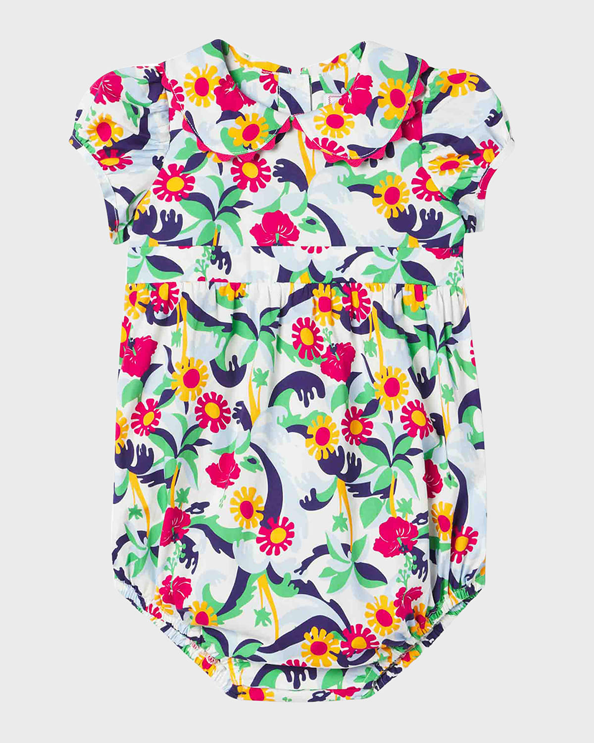Classic Prep Childrenswear Kids' Girl's Juniper Floral-print Collared Romper In Olina Print