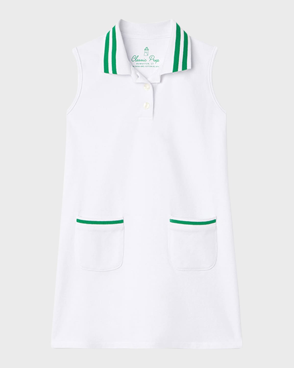 Classic Prep Childrenswear Kids' Girl's Teagan Pique Polo Tennis Dress In Bright White