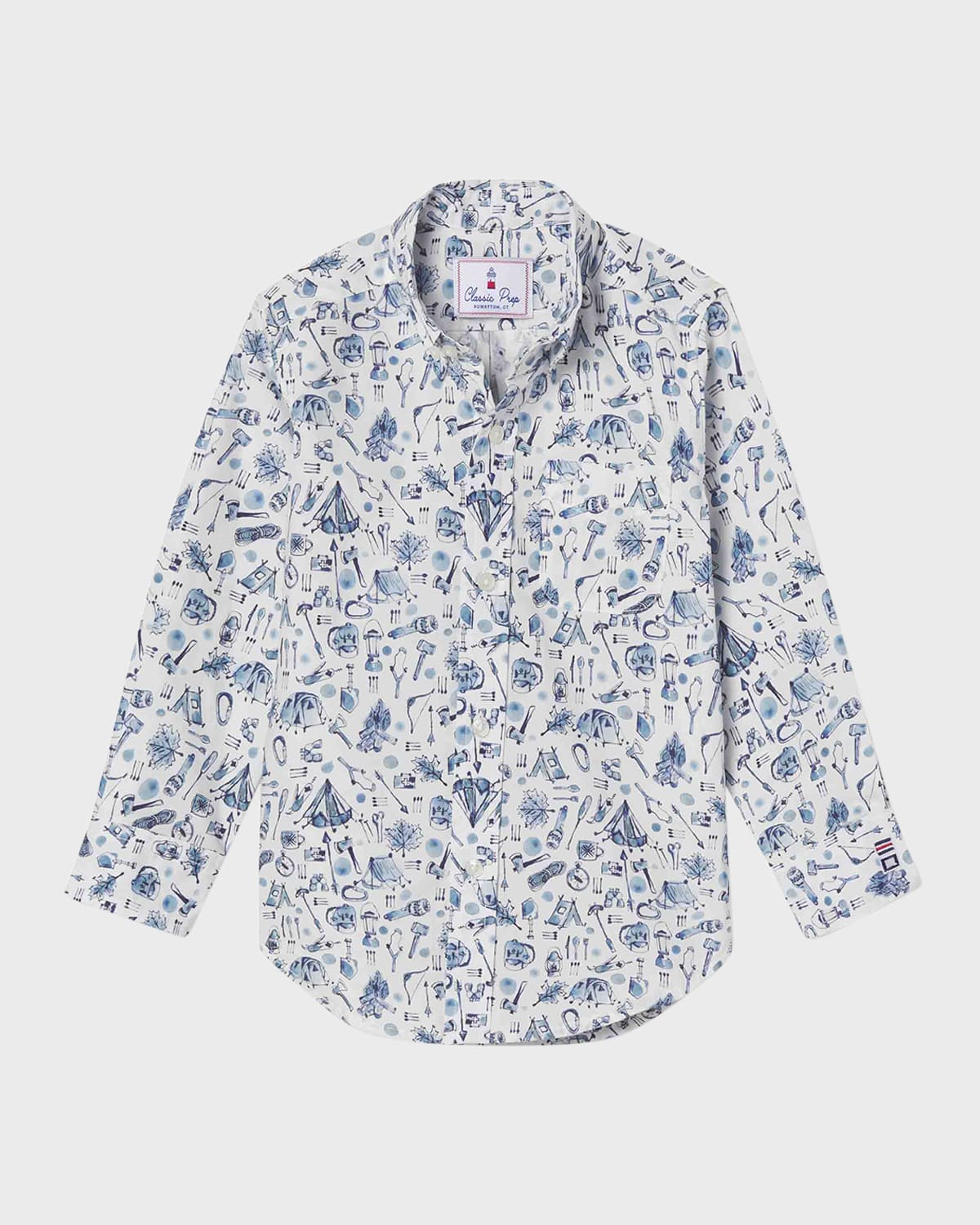 Classic Prep Childrenswear Kids' Boy's Owen Ernests's Adventure-print Button Down Shirt In Ernest's Adventur