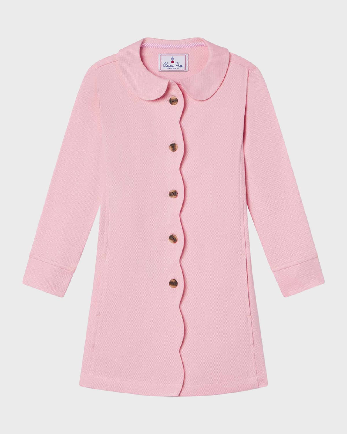 Classic Prep Childrenswear Kids' Girl's Georgina Scalloped Pique Coat In Lilly's Pink