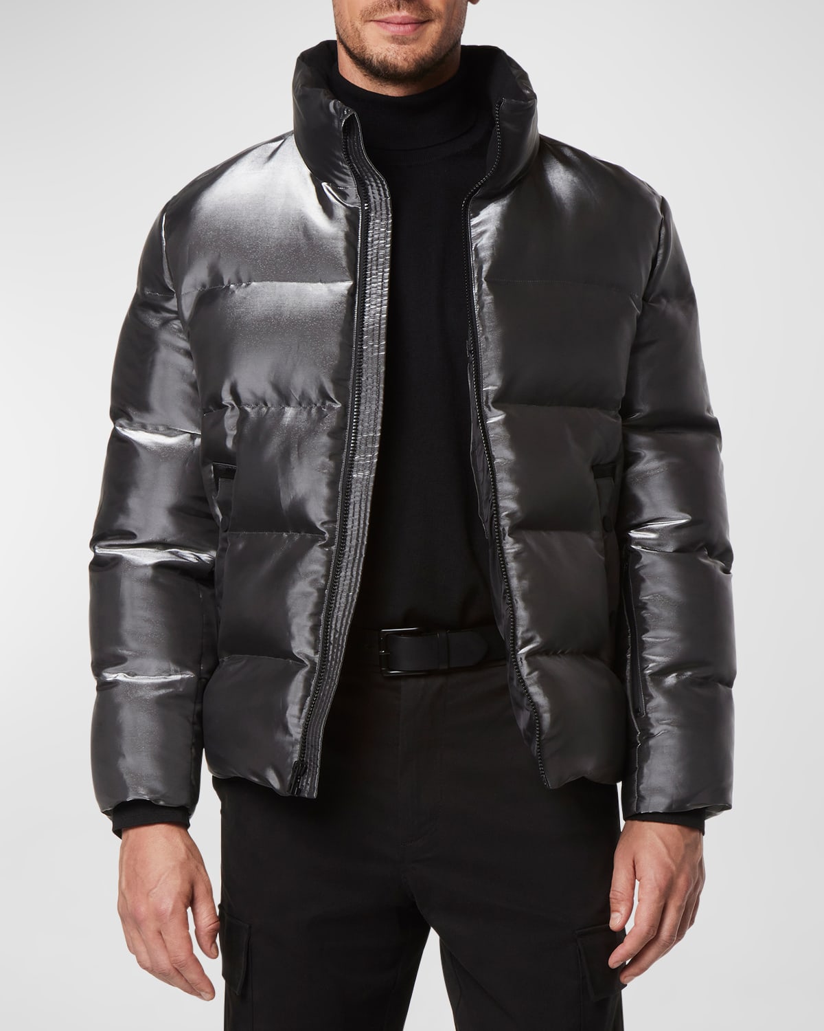 ANDREW MARC MEN'S GALLIUM METAL LUXE JACKET