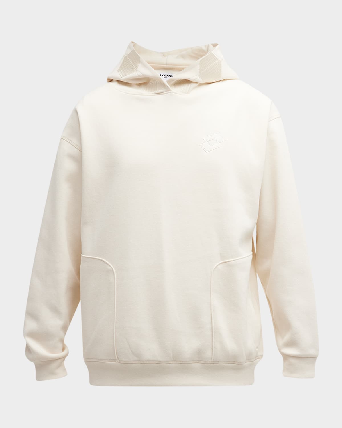 Lotto Italia Men's Tonal Soccer Embroidered Hoodie In Winter White