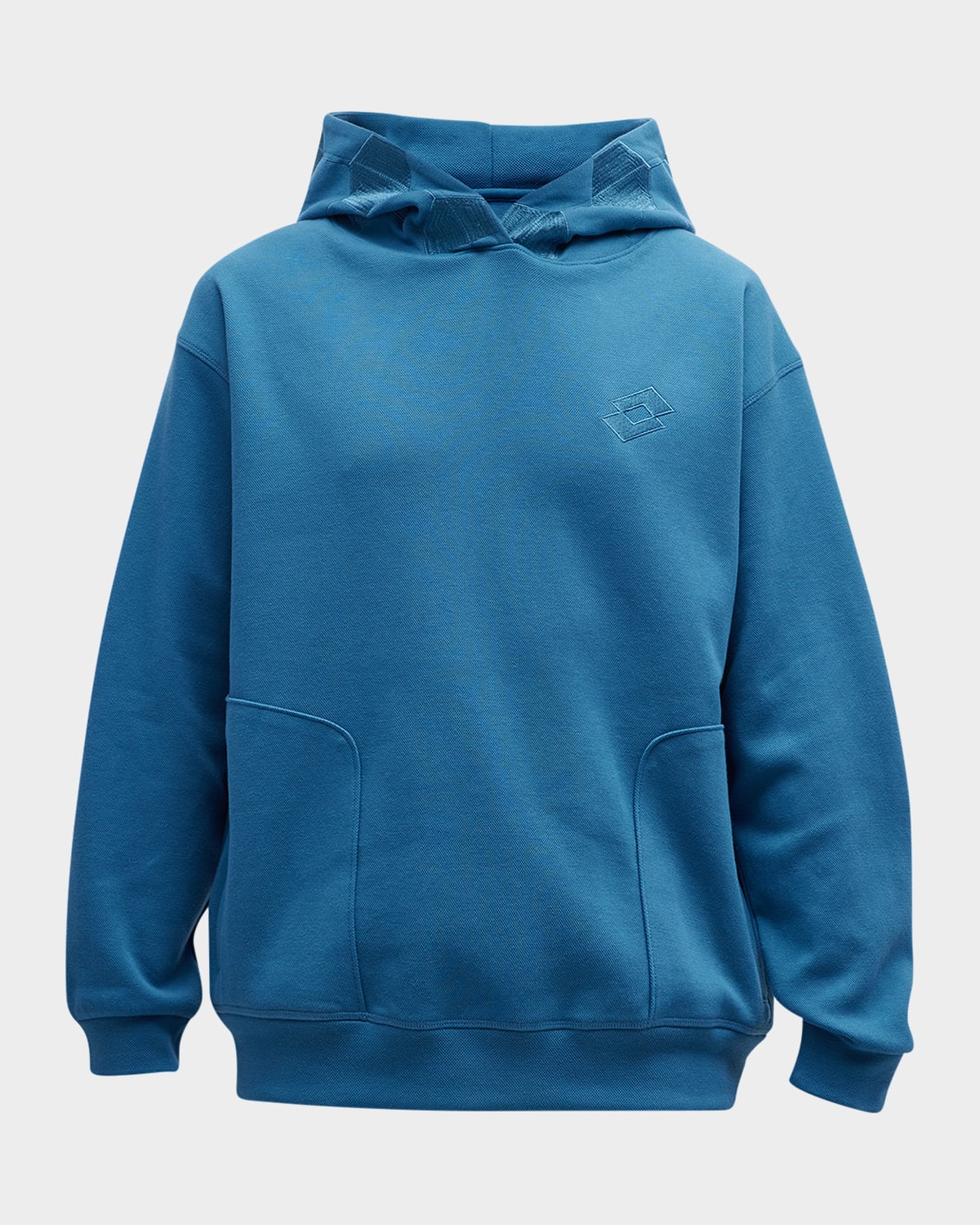 Lotto Italia Men's Tonal Soccer Embroidered Hoodie In Sterling Blue