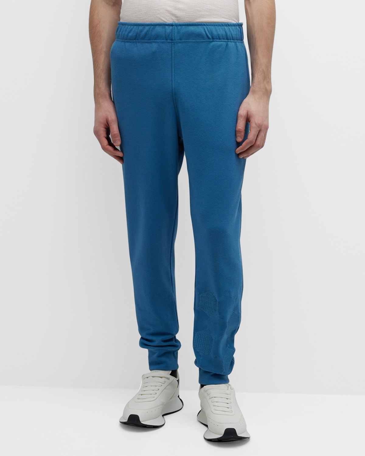 Lotto Italia Men's Ultra-soft Soccer Embroidered Joggers In Sterling Blue