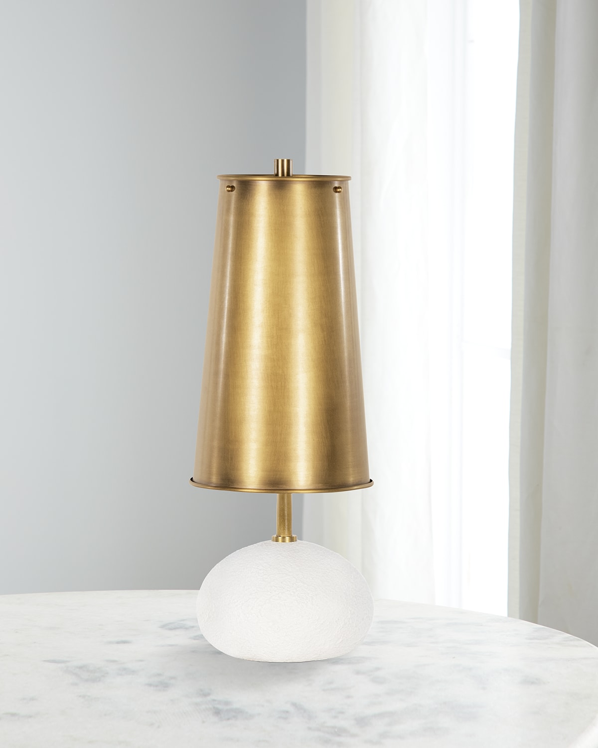 Shop Regina Andrew Hattie Concrete Mini Lamp In Brass