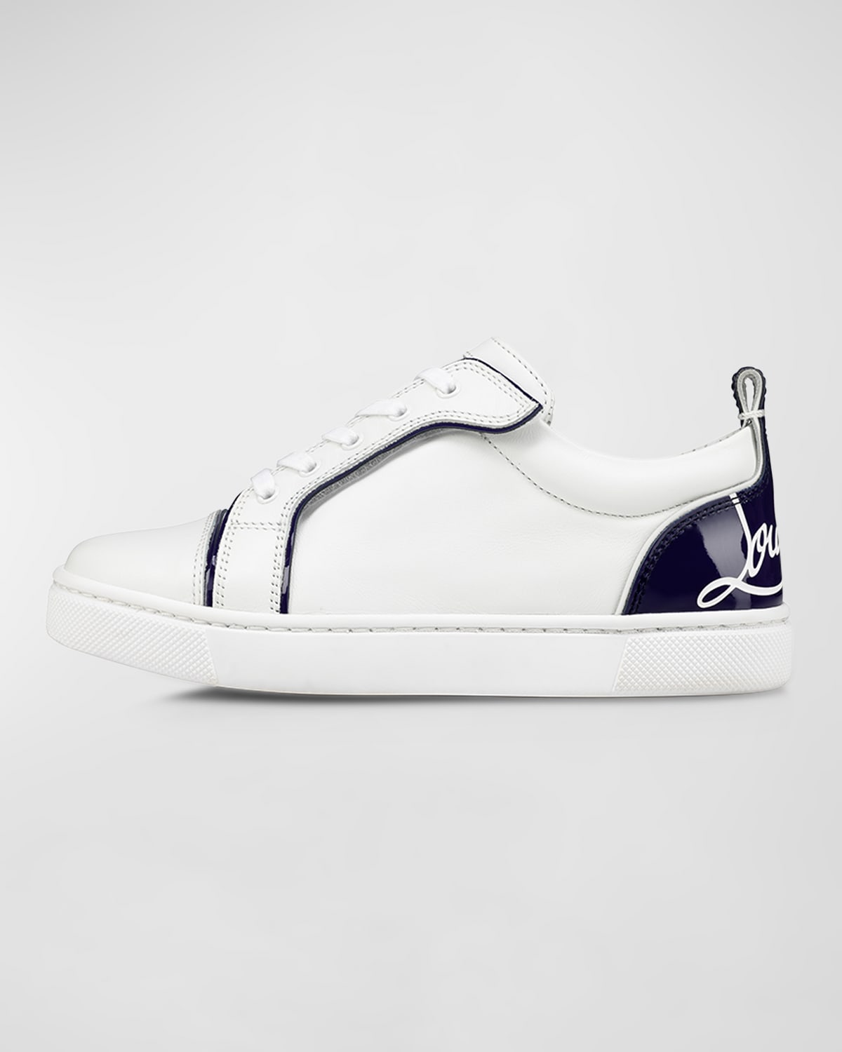 Christian Louboutin Funnyto Leather Sneakers In Bianconavy