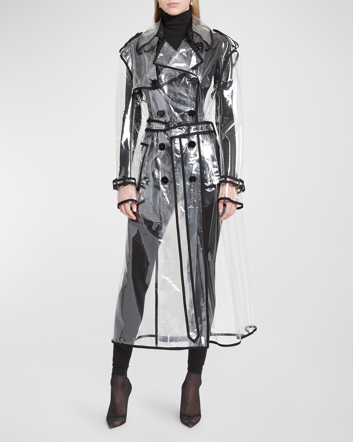 Dolce & Gabbana Kim Transparent Design Trench Coat - Women's - Cotton/acetate/polyurethane In Trasparent