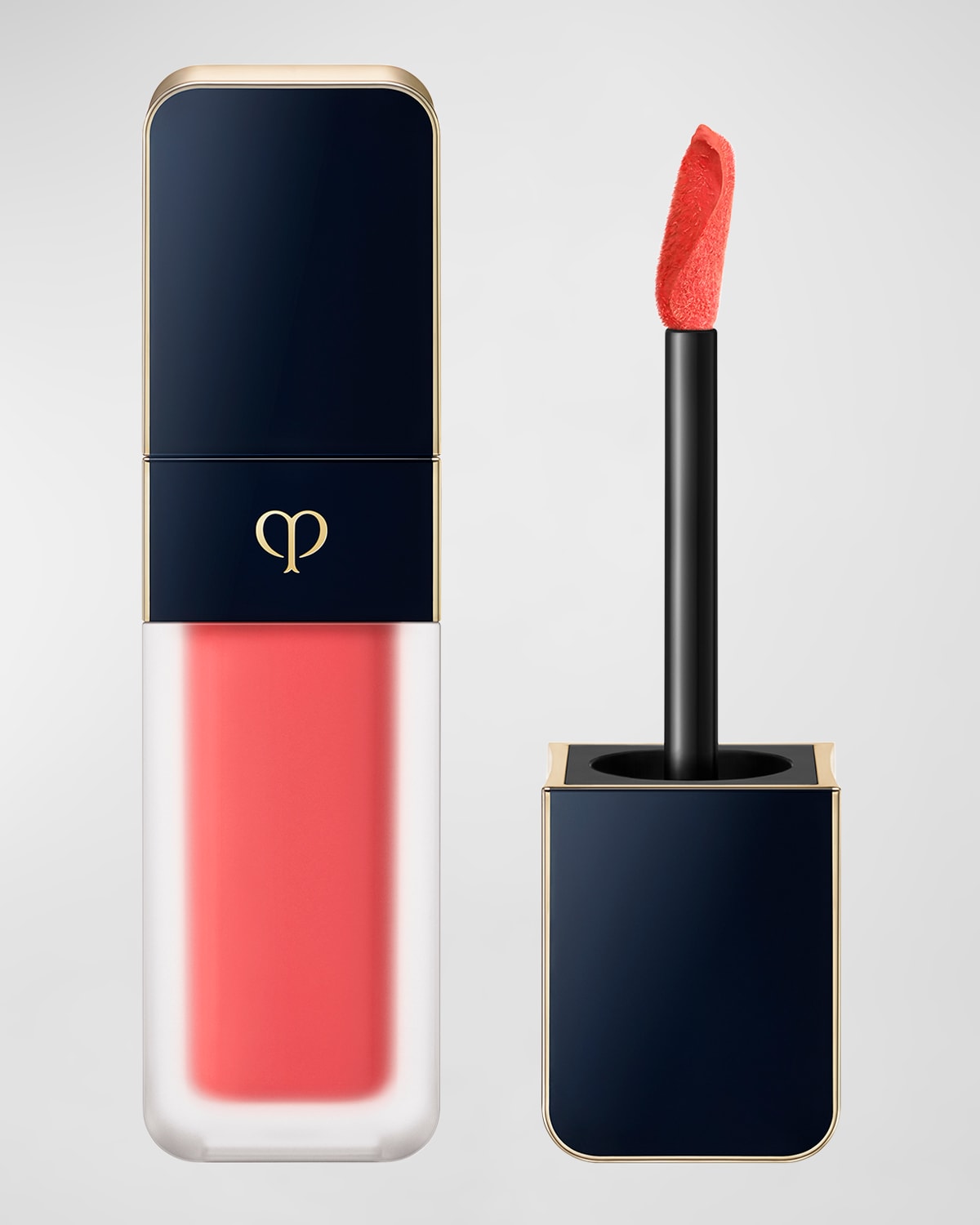 Shop Clé De Peau Beauté Cream Rouge Matte Liquid Lipstick In 112 Ixora Peach Delight