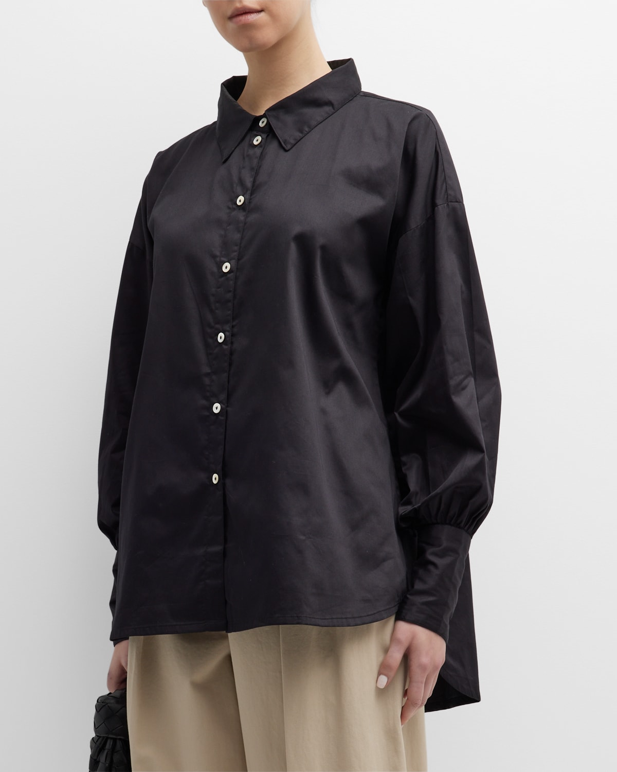 LAUDE the Label The Museo Bishop-Sleeve Button-Front Shirt