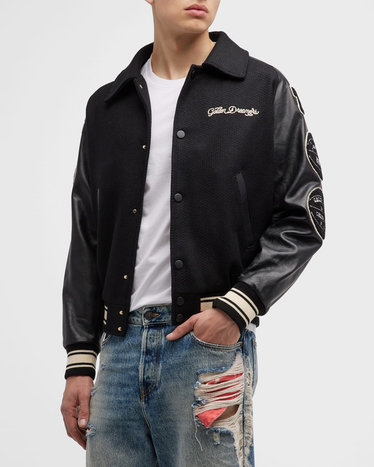 Men's Bomber Jacket with College Patches
