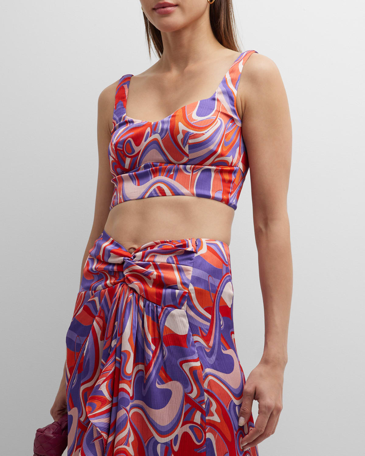 Ramy Brook Swirl-print Deidra Cropped Tank Top In Passion Purple La