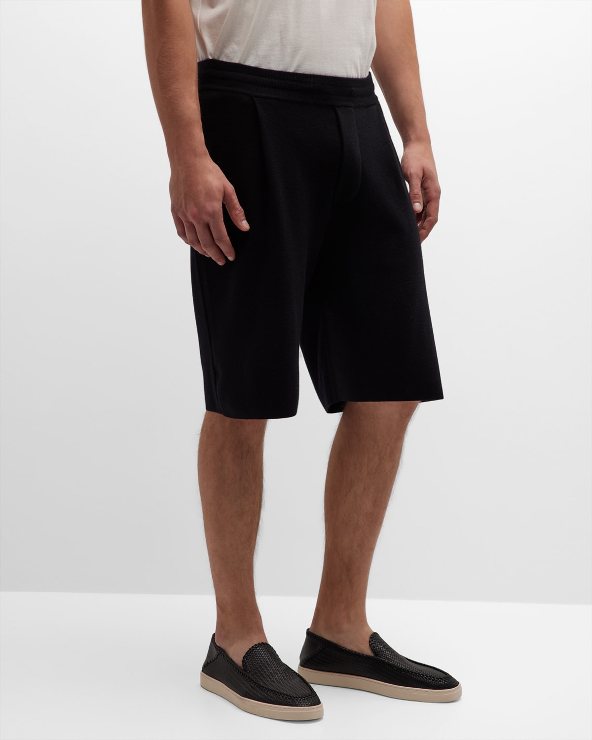 Lisa Yang Men's Davide Double-faced Cashmere Shorts In Black
