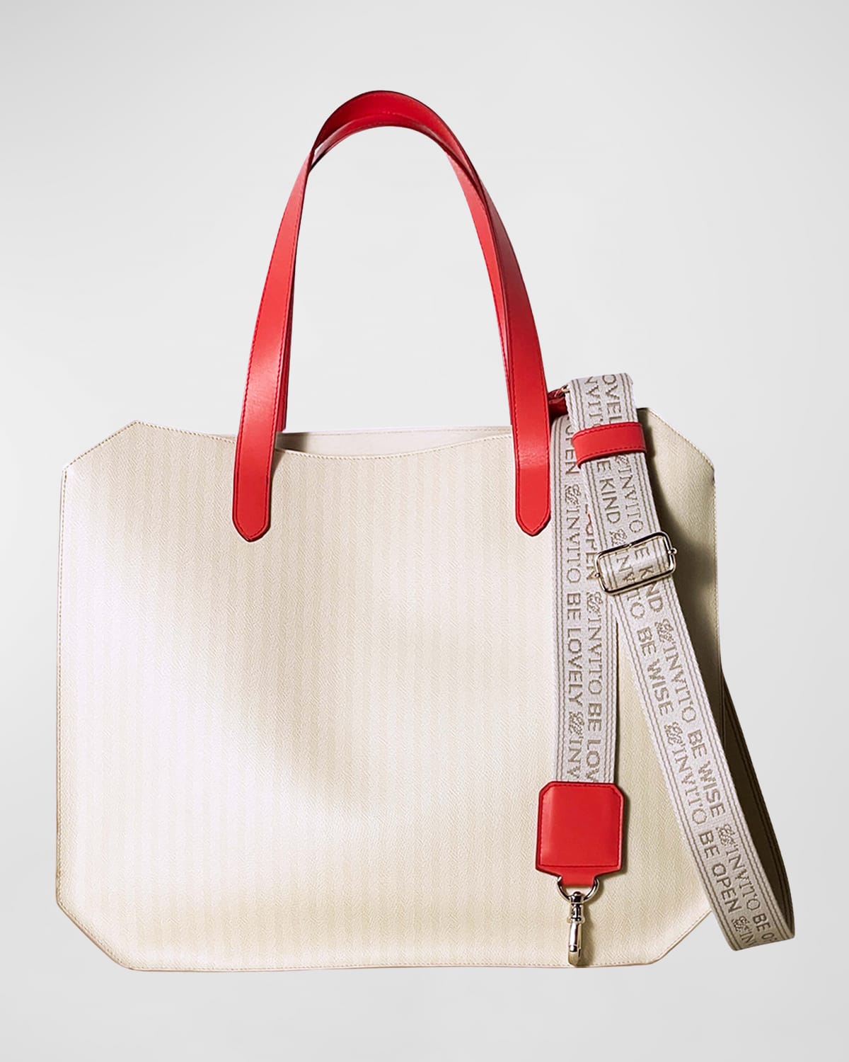 Bell'invito Ivory Tote In Coral
