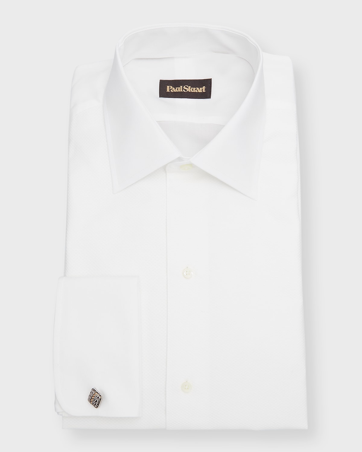 Shop Paul Stuart Men's Piqué Bib-front Cotton Formal Shirt In White