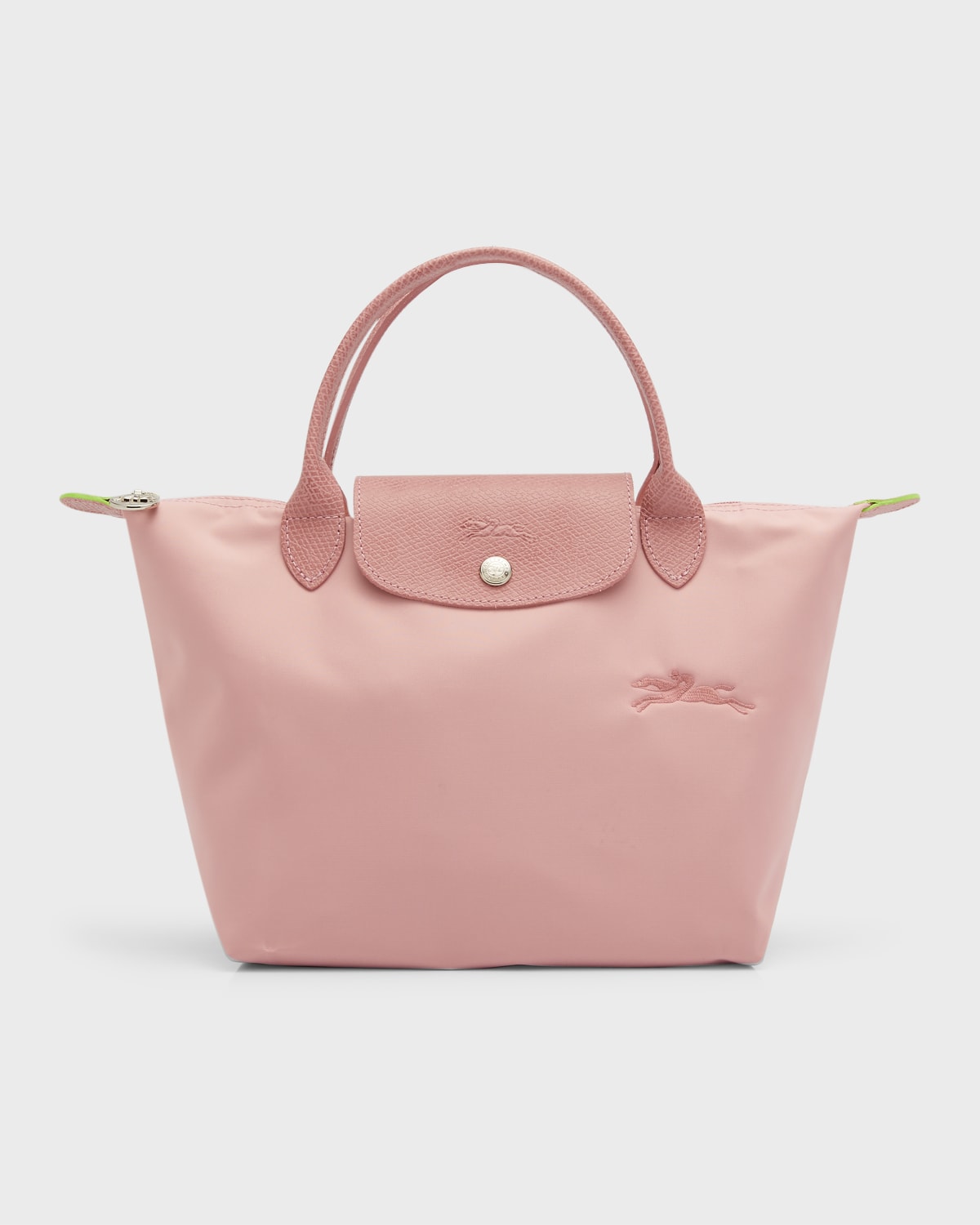 Le Pliage Green Pouch with handle Petal Pink - Recycled canvas