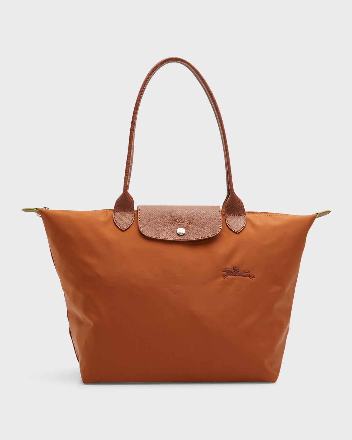 Le Pliage green pouch Cognac