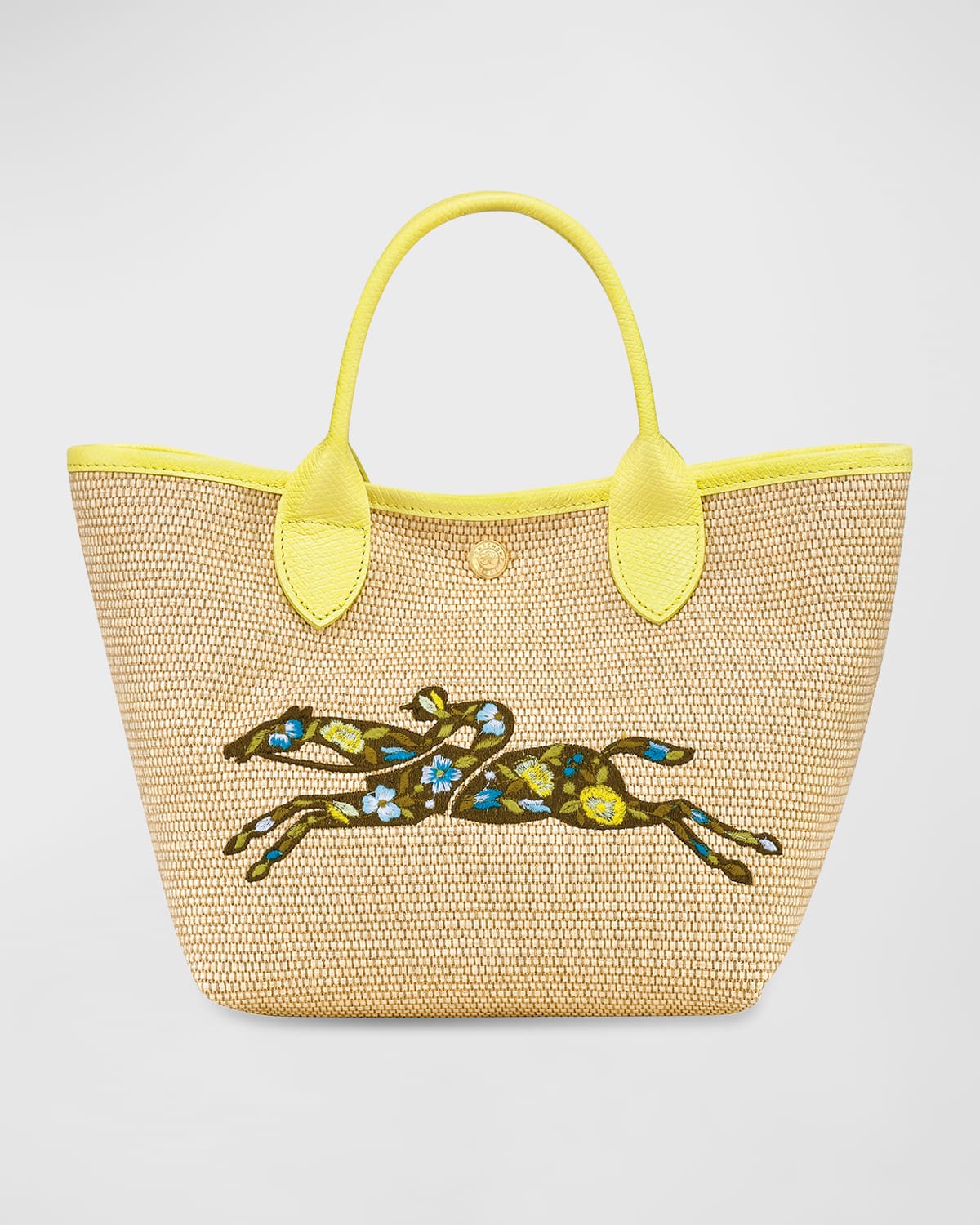 Longchampかごバッグ　イエロー Longchamp Le Panier Pliage Tote Bag In Jaune | ModeSens
