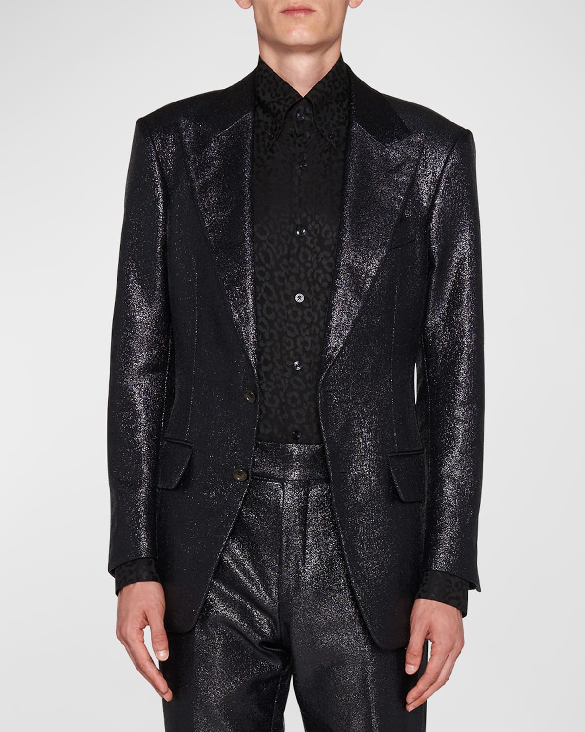Tom Ford Men s Shelton Glitter Sport Coat In Black ModeSens