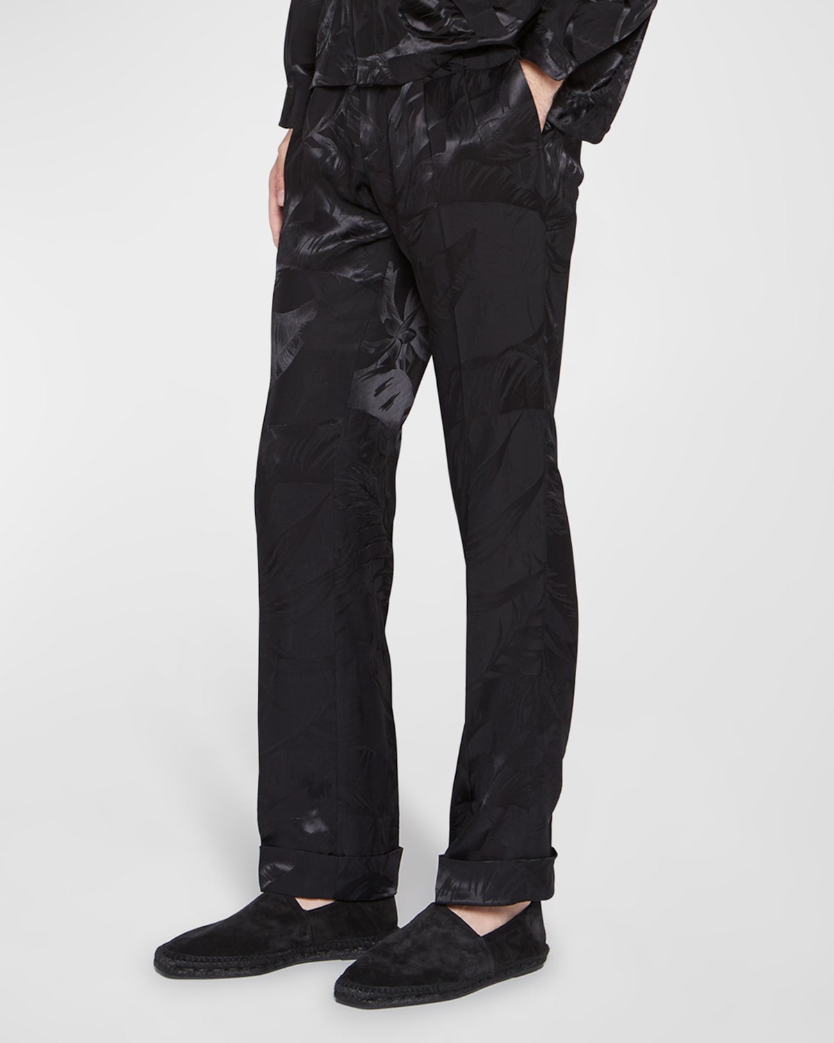 Tom Ford Navy Knit Regular-fit Lounge Pants In Black