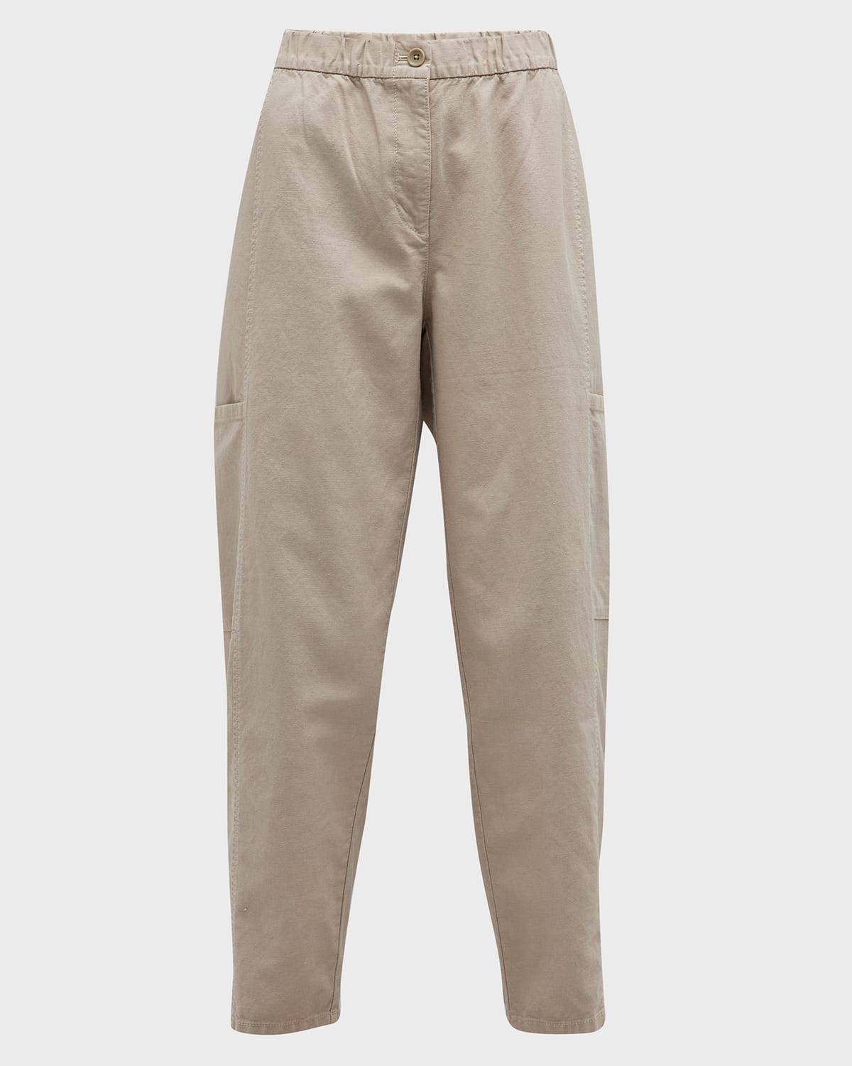 EILEEN FISHER TAPERED STRETCH COTTON ANKLE PANTS