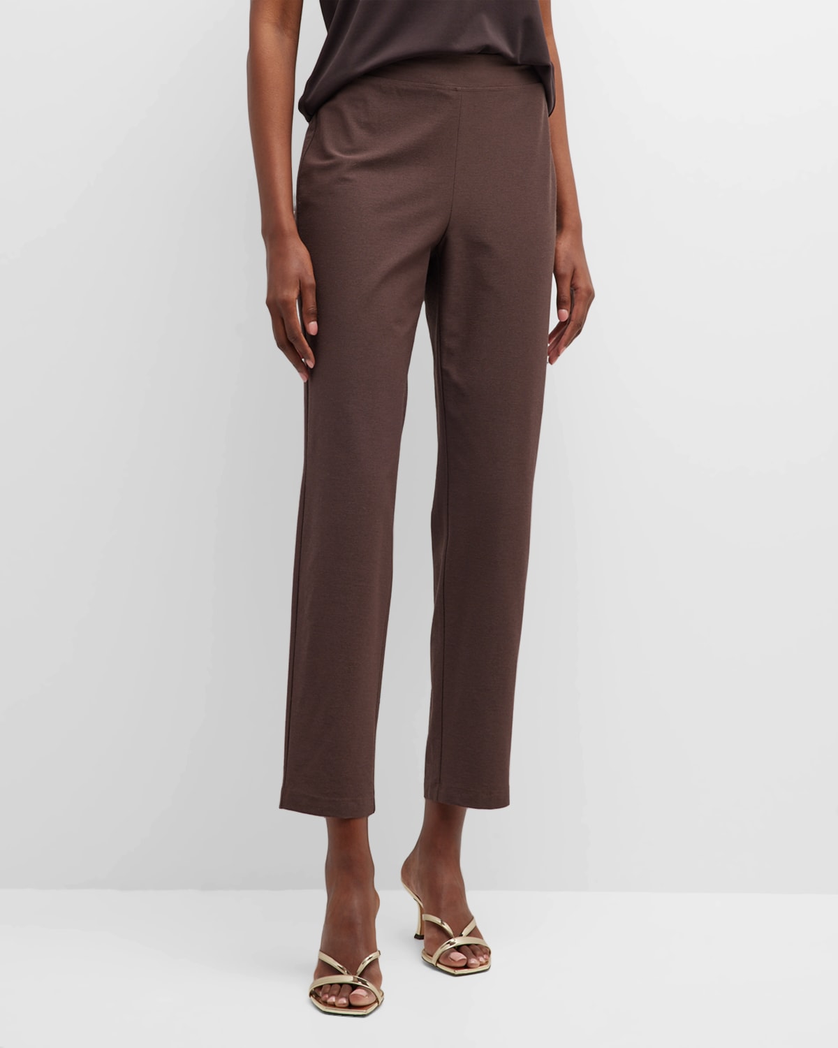 Eileen Fisher Slim Ankle Pant In Espresso