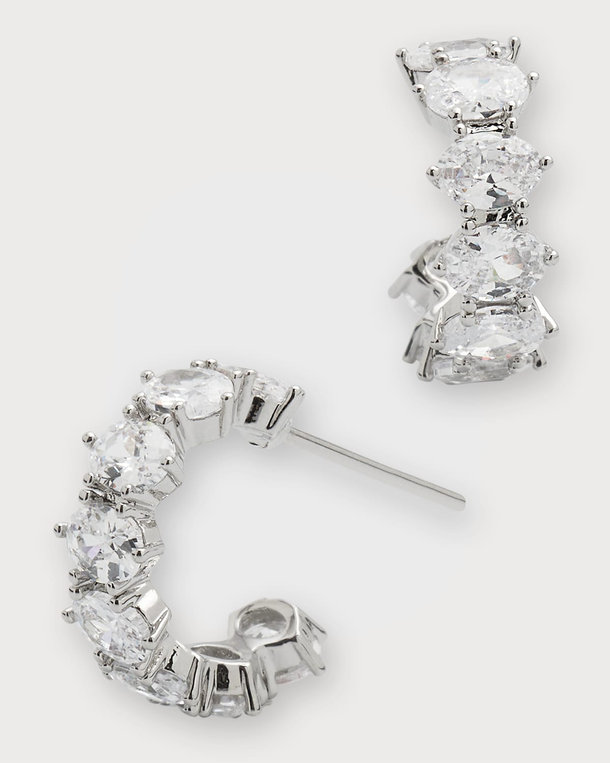 Kendra Scott Cailin Cubic Zirconia Huggie Hoop Earrings In Rhod Metal White